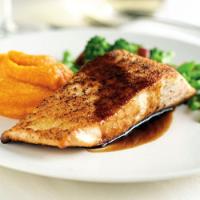 Arctic Char with Chinese Broccoli and Sweet Potato Purée image