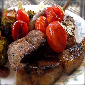 Grilled Marinated Lamb Chops With Balsamic Cherry Tomatoes image