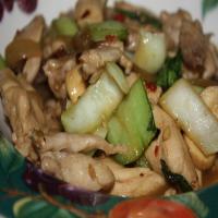 Ginger-Sesame Chicken With Bok Choy, Onion and Mushrooms image