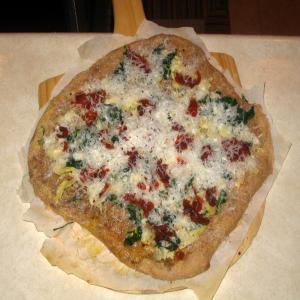 White Pizza With a Variety of Toppings_image