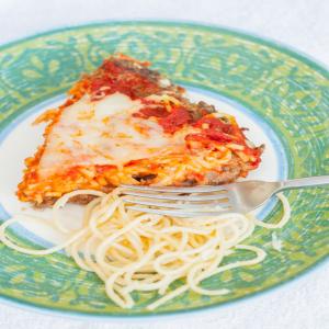 Spaghetti Pie over Meat Crust #Ragu_image