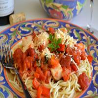 Angel Hair Pasta With Tomato-Scallop Sauce image