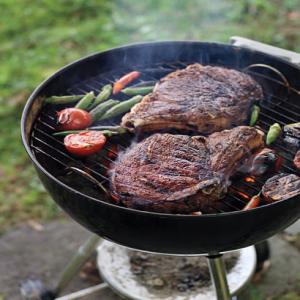 Masala-Spiced Rib-Eye Steaks with Tomato-Okra Relish Recipe - (4.5/5) image