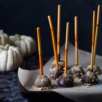 Chocolate-Covered Pumpkin Cheesecake Pops image