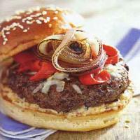 Beef and Andouille Burgers with Asiago Cheese_image