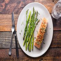 Baked Mustard-Crusted Salmon with Asparagus and Tarragon_image
