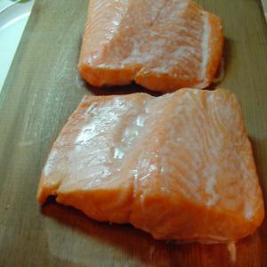 Salmon Baked on Cedar with Lobster Sauce image