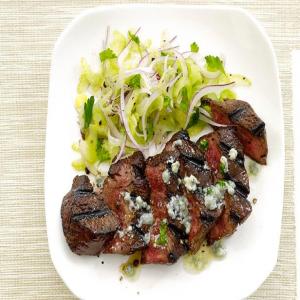 Steak With Blue-Cheese Butter and Celery Salad_image