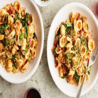 Orecchiette With 'Nduja, Shrimp and Tomatoes image