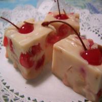White Chocolate Bakewell (Cherry and Almond) Fudge image