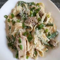 Spring Fettuccine with Morells & Grilled Chicken image