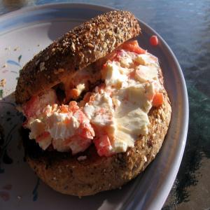 Creamy Vegetable Spread on Whole-Wheat Bagels_image