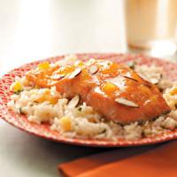 Apricot-Glazed Salmon with Herb Rice image