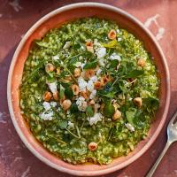 Watercress risotto with goat's cheese image