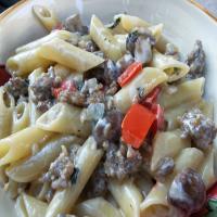 Sausage and Mostaccioli With Rich Cream Sauce image