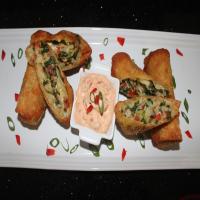Potato, Spinach and Goat Cheese Eggrolls With Sundried Tomato image