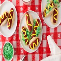 Hot Dog Cookies with Relish and Mustard image