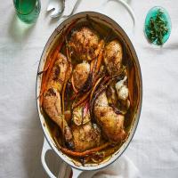 Olive Oil-Roasted Chicken With Caramelized Carrots image