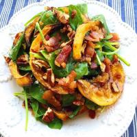 Crispy Butternut Squash Spinach Salad with Bacon-Shallot Vinaigrette Recipe - (4.1/5) image