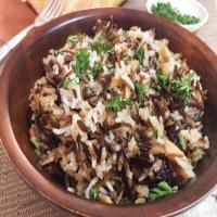 WILD RICE PILAF With PORCINI, CRANBERRIES & TOASTED ALMONDS_image