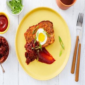 Bacon, Egg and Cheese Meatloaf with Gochujang Glaze_image