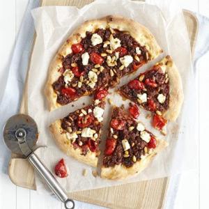 Turkish pizza with spiced pomegranate beef & feta image