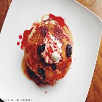 Pancakes with Blueberry Ginger Sauce_image