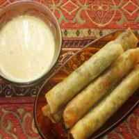 Wild Mushroom Spring Rolls With Chinese Mustard Dipping Sauce_image