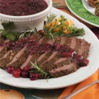 Flank Steak with Cranberry Sauce image