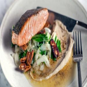 Pan-Roasted Salmon with White Bean Purée_image