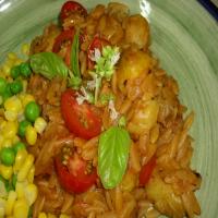 Smoky Orzo With Brussels Sprouts and Tomatoes image