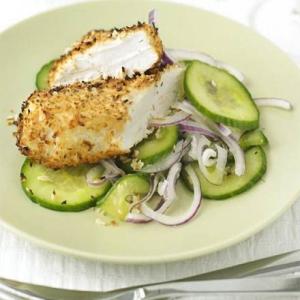 Coconut chicken with cucumber salad_image
