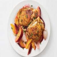 Crispy Chicken with Peaches and Plums image