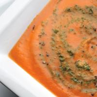 Tomato-White Bean Soup with Pesto image