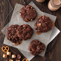 Double-Chocolate Rolo Cookies with Pretzels image