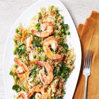 Fried Brown Rice with Shrimp and Vegetables image