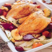 Apricot Roast Chicken with Vegetables image