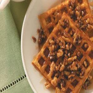Sweet Potato Waffles with Nut Topping Recipe_image