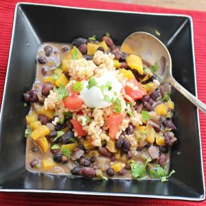 Black Bean Soup with Marinated Rice_image