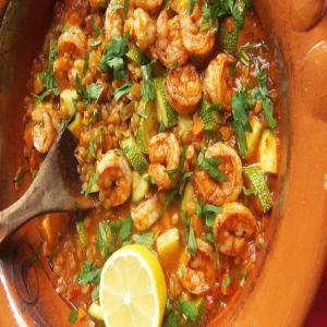 Shrimp and Lentils Stew Recipe with Squash (Lentejas con Camarones)_image