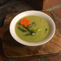 Creamy Asparagus and Cauliflower Soup image