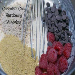 Chocolate Chip Raspberry Pancakes - Healthified_image