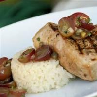 Grilled Tuna Steaks with Grape and Caper Salsa_image