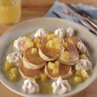 Silver Dollar Tropical Pancakes with Mascarpone Whipped Cream_image