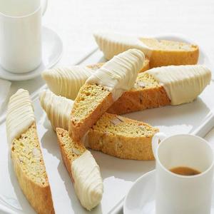 Almond and Lemon Biscotti Dipped in White Chocolate_image