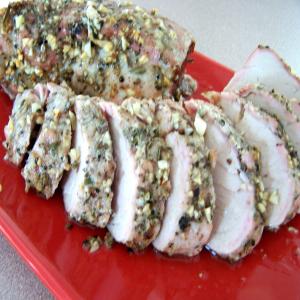 Roasted Pork Loin With Rosemary , Lavender and Garlic_image