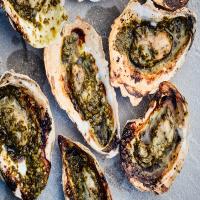 Grilled Oysters With Lemony Garlic-Herb Butter image