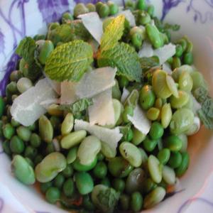 Pea and Bean Salad With Shaved Pecorino Cheese image