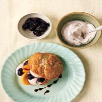 Peach and Blackberry Shortcakes with Blackberry Cream image