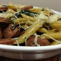 Penne With Chicken Mango Sausage and Spinach_image